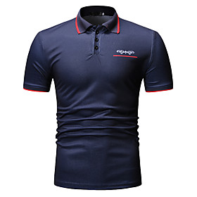 Men's Golf Shirt non-printing Color Block Short Sleeve Daily Tops Classic Black Navy Blue