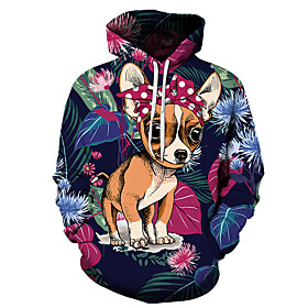 Men's Unisex Plus Size Pullover Hoodie Sweatshirt Dog Graphic Prints Print Hooded Casual Daily Holiday 3D Print Basic Designer Hoodies Sweatshirts  Long Sleeve