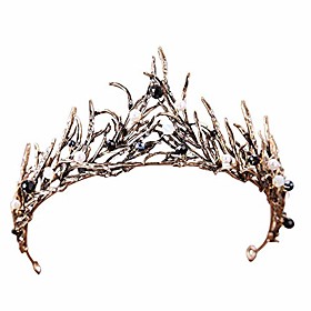 crown, tiara, vintage crystal diamond bride bridal wedding hair head band wear rhinestone jewelry headdress headband tiara coronal big crown pageant (antiqued