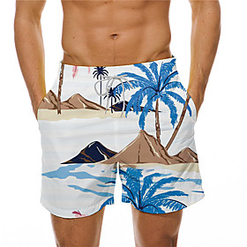 Men's Board Shorts Swimsuit Drawstring Blue Swimwear Bathing Suits Casual / Summer