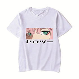 Men's Unisex Tee T shirt Shirt Hot Stamping Anime Graphic Prints Plus Size Zero two Print Short Sleeve Casual Tops Cotton Basic Designer Big and Tall Round Nec