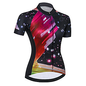 21Grams Women's Short Sleeve Cycling Jersey Summer Spandex Polyester Black / Red Bike Jersey Top Mountain Bike MTB Road Bike Cycling Quick Dry Moisture Wicking
