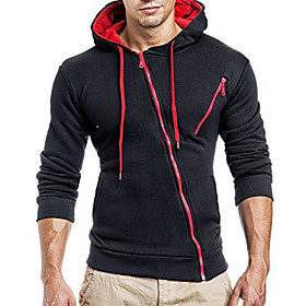 Homme Sweat à capuche zippé Bloc de couleur Capuche du quotidien Sortie Fin de semaine non imprimable Décontractée Vêtement de rue Pulls Capuche Pulls molleton