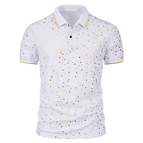 Men's Golf Shirt Other Prints Graphic Short Sleeve Daily Tops Business White Wine Black / Summer