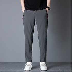 Men's Simple Quick Dry Breathable Pants Pants Solid Colored Full Length Black Navy Blue Gray / Summer