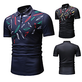 Men's Golf Shirt Other Prints Graphic Short Sleeve Casual Tops Casual Black Navy Blue / Summer