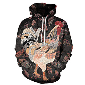 Men's Unisex Plus Size Pullover Hoodie Sweatshirt Graphic Prints Chicken Print Hooded Casual Daily Holiday 3D Print Basic Designer Hoodies Sweatshirts  Long Sl