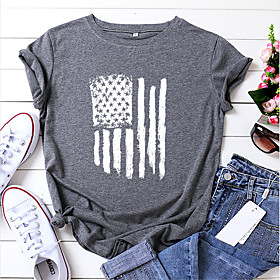 american flag shirt women 4th of july gift patriotic shirt stars and stripes flag print tees tops t-shirt blouse (blue, x-large)