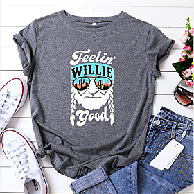 women have a willie nice day t shirt women summer casual willie nelson graphic short sleeve tees tops blue