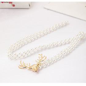 Women's Chain Party Daily Dress Gold Silver Imitation Pearl Alloy Belt Solid Colored Winter Spring Summer
