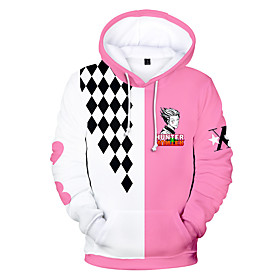 Inspiré par Hunter X Hunter Hisoka Costume de Cosplay Sweat à capuche Térylène Bloc de Couleur Imprimé Harajuku Art graphique Sweat à capuche Pour Homme / Femm