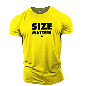 gymtier size matters gym t-shirt  mens bodybuilding training top clothing yellow