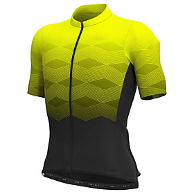 21Grams Men's Short Sleeve Cycling Jersey Summer Spandex Polyester Yellow Gradient Bike Jersey Top Mountain Bike MTB Road Bike Cycling Quick Dry Breathable Bac