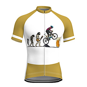 21Grams Evolution Men's Short Sleeve Cycling Jersey OrangeWhite Blue Purple Bike Jersey Top Quick Dry Breathable Reflective Strips Sports Summer 100% Polyester