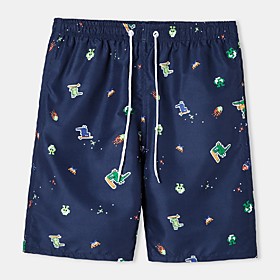 Men's Shorts Boho Outdoor Loose Casual Chinos Shorts Bermuda shorts Pants Graphic Prints Short Print Navy Blue / Summer / Elasticity
