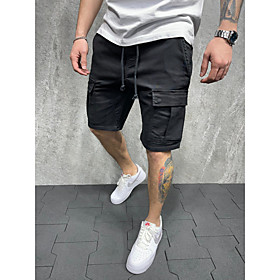 Men's Stylish Shorts Pants Solid Color Black Red Khaki Light gray