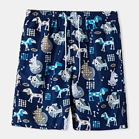 Men's Shorts Boho Outdoor Loose Casual Holiday Beach Chinos Shorts Bermuda shorts Pants Graphic Prints Short Print Dark Blue / Summer / Elasticity