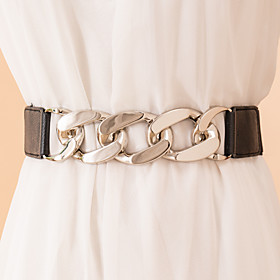 Women's Buckle leatherette Belt Solid Colored / Party