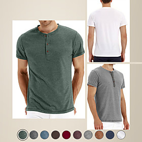 LITB Basic Men's Crew Neck Short Sleeve Tee Solid Color Tops Simple Daily High Strech Performance T-shirt Regualr Workwear Daily