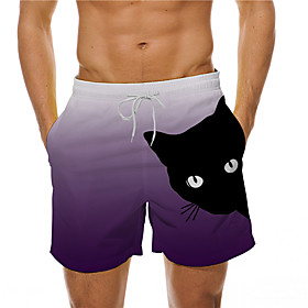 Men's Board Shorts Swimsuit Drawstring Purple Swimwear Bathing Suits Casual / Summer / Beach
