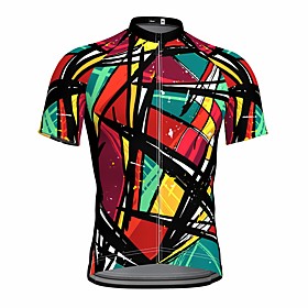 21Grams Men's Short Sleeve Cycling Jersey Summer Spandex Red Bike Top Mountain Bike MTB Road Bike Cycling Quick Dry Sports Clothing Apparel / Athleisure