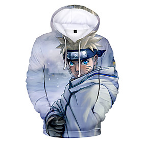 Inspiré par Naruto Uchiha Sasuke Anime Dessin Animé 100 % Polyester 3D Harajuku Art graphique Kawaii Sweat à capuche Pour Homme / Femme