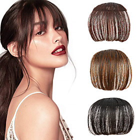 Synthetic Bangs Hair Heat Resistant Hairpieces Clip In Hair Extension Short Black Hair For Women Fringe Bang