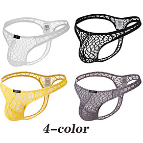 Men's 4 Pieces Lace / Basic Sexy Panties / G-string Underwear Low Waist Multi color S M L