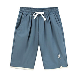 Men's Fashion Chino Shorts Pants Solid Colored Blue Orange Khaki Navy Blue
