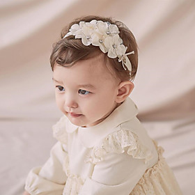1pcs Toddler / Baby Girls' Sweet Festival Floral / Solid Colored Floral Style Lace / Polyester Hair Accessories White One-Size / Headbands