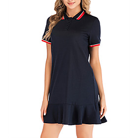 Women's T Shirt Dress Tee Dress Knee Length Dress Black Short Sleeve Solid Color Spring Summer Casual 2021 S M L XL