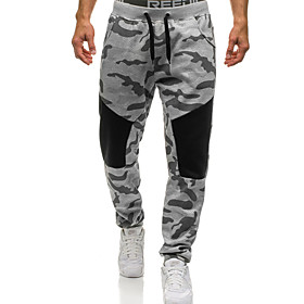 Men's Casual / Sporty Quick Dry Breathable Outdoor Sports Sport Casual Pants Chinos Pants Camouflage Full Length Pocket Black Light Grey