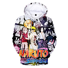 Inspiré par Naruto Uchiha Sasuke Anime Dessin Animé 100 % Polyester 3D Harajuku Art graphique Kawaii Sweat à capuche Pour Homme / Femme