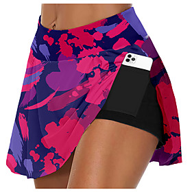 21Grams Women's High Waist Running Shorts Athletic Shorts Bottoms 2 in 1 Side Pockets Tie Dye Summer Fitness Gym Workout Running Training Exercise Quick Dry Mo