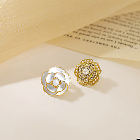 rose flower stud earrings for women gold stud earrings hypoallergenic earrings fashion jewelry gift white