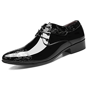 Men's Oxfords Dress Shoes Leatherette Loafers Business British Party  Evening Office  Career Rubber Faux Leather Waterproof Massage Non-slipping Black Spring S