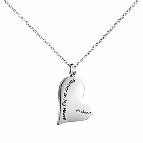 memorial gifts for loss of husband cremation urn necklace for ashes urn jewelry always in my heart sympathy stainless steel keepsake remembrance pendant