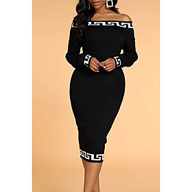 Women's Wrap Dress Knee Length Dress Black Solid Color Spring   Fall Casual 2021 S M L XL XXL XXXL