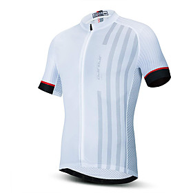 21Grams Men's Short Sleeve Cycling Jersey Summer Spandex White Bike Top Mountain Bike MTB Road Bike Cycling Quick Dry Sports Clothing Apparel / Athleisure