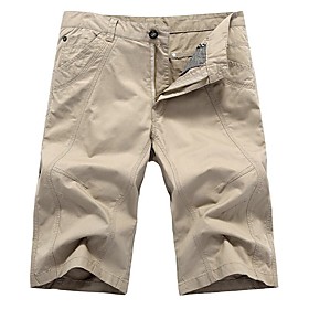Men's Casual / Sporty Cargo Shorts Breathable Outdoor Sports Sports Gym Straight Tactical Cargo Pants Solid Colored Knee Length Pocket ArmyGreen White Blue Bla