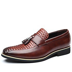 Men's Loafers  Slip-Ons Dress Shoes Dress Loafers Penny Loafers Casual Daily Party  Evening PU Breathable Non-slipping Wear Proof Black Brown Fall Winter / Tas