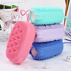 Exfoliating Silicone Body Scrubber Loofah Massager Double Sided Bath Body Brush Shower Brush Fast Foaming Scrubbing Spa