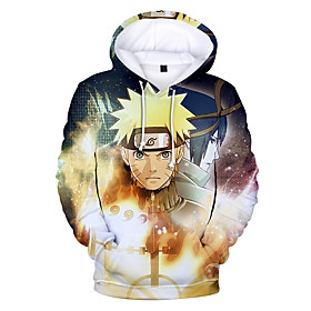 Inspiré par Naruto Uchiha Sasuke Anime Dessin Animé 100 % Polyester 3D Harajuku Art graphique Kawaii Sweat à capuche Pour Homme / Femme