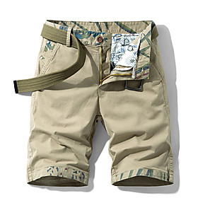 Men's Chino Cargo Shorts Casual Daily Shorts Tactical Cargo Pants Plain Camouflage Short Pocket ArmyGreen Orange Khaki Dark Gray