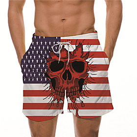 Men's Designer Casual / Sporty Big and Tall Quick Dry Breathable Soft Holiday Beach Swimming Pool Shorts Bermuda shorts Swim Trucks Pants Graphic Prints Skull