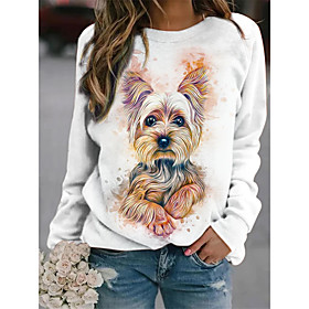 Femme Sweat-shirt Sweat Chien 3D Animal Imprimer Décontractée du quotidien Des sports 3D effet Vêtement de sport Vêtement de rue Pulls Capuche Pulls molletonné