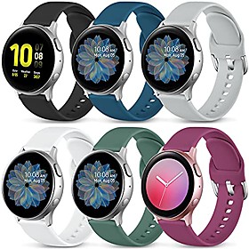 lerobo 6 pack bands compatible for samsung galaxy watch active 2 40mm 44mm, galaxy watch 3 41mm, galaxy watch 42mm, galaxy watch active, 20mm soft silicone wri