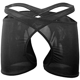 Men's 1 PC Hole Boxers Underwear Low Waist White Black Red One-Size