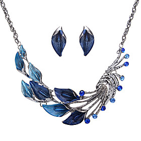 peacock tail jewelry set style exaggerated fashion necklace