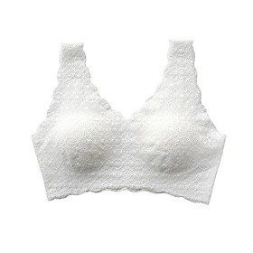 Women's Bra Lace Bras Full Coverage Plain Stretchy Causal Daily White
